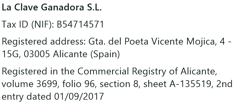 Website owner identification details