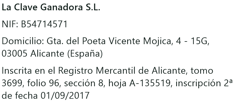 Datos identificativos del titular del sitio web