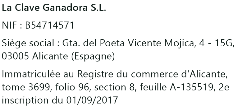 Informations d'identification du titulaire du site